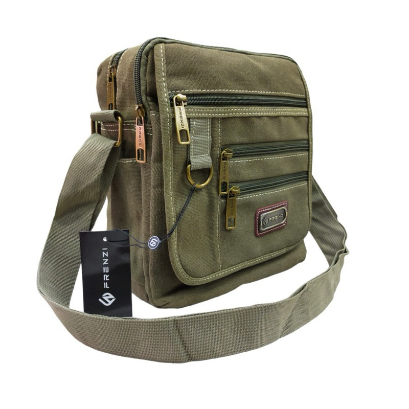 TAS Pria Kanvas Premium Untuk Hari Raya Lebaran Selempang Kanvas FORENZI Besar L