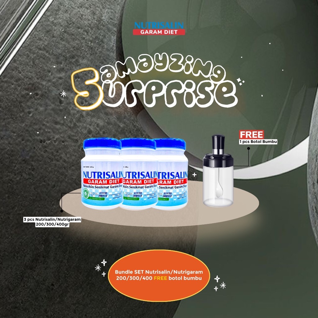 

3PCS Nutrisalin 400 Gram FREE Botol Bumbu Premium