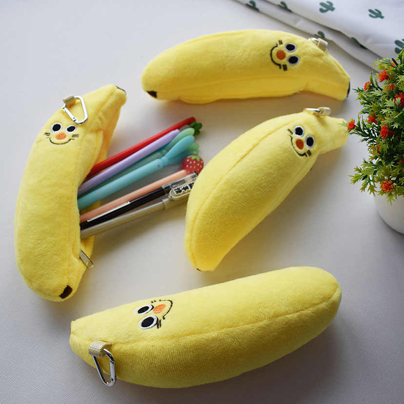 

Kawaii Pencil Cases Banana Pencil Case Trousse Scolaire Plush Stationery Estuche Escolar School Accessories Cute School Supplies