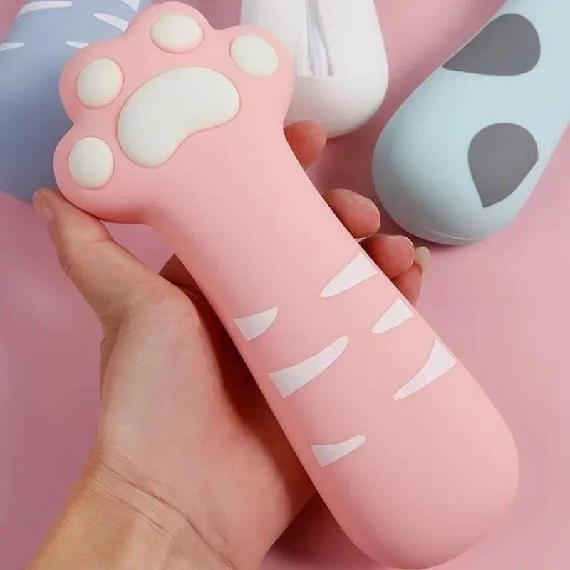 

Cute Cat Paw Pen Bag Pencil Case Soft Silicone Storage Bag Pouch Stationery Kids Gift School Travel