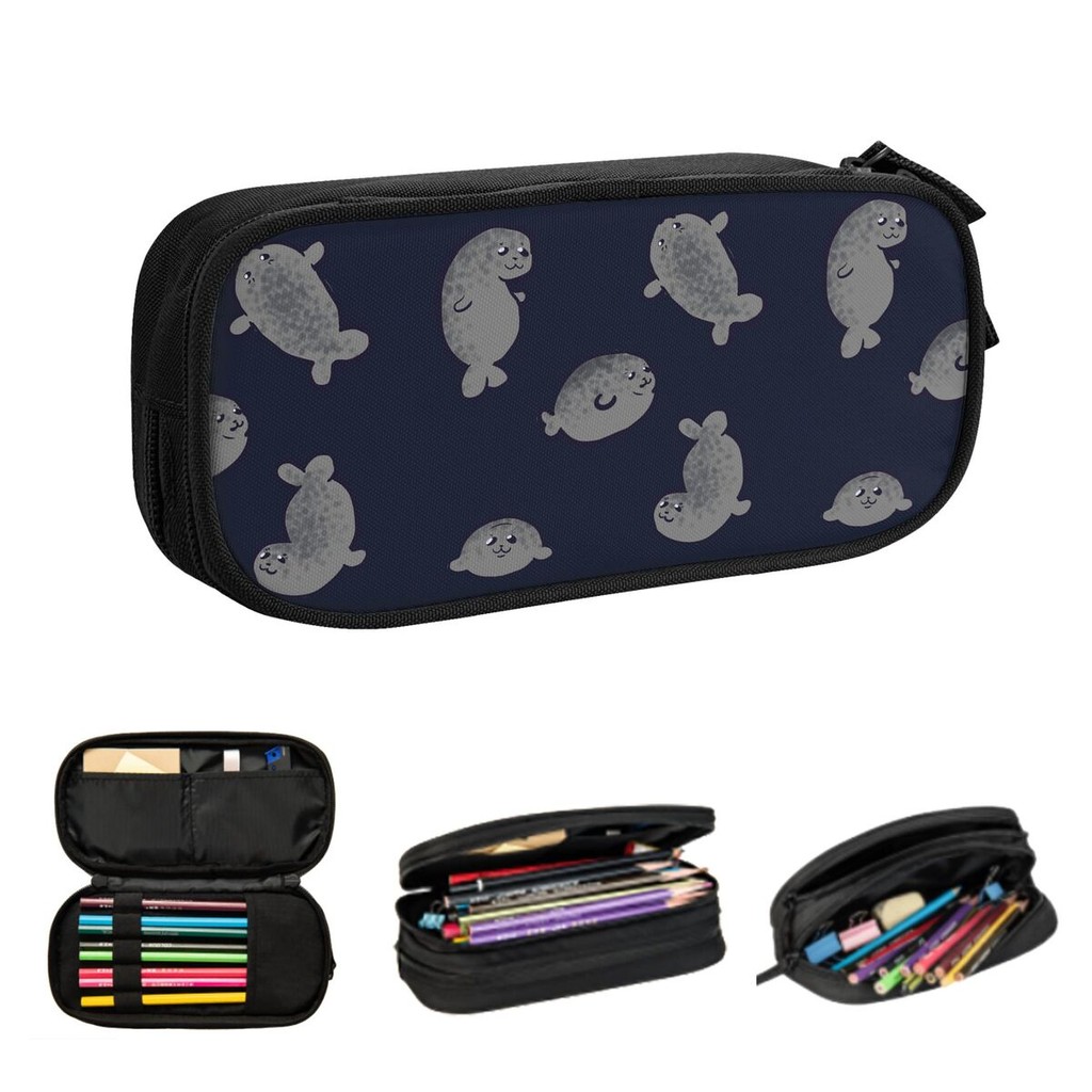 

Little Seals Pencil Cases Big Capacity Pen Bags Pen Box Pencil Pouch For Boys Girls Students Stationery School Office