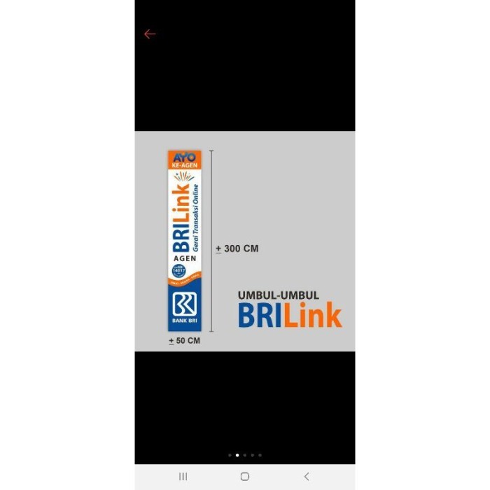 BRILink Umbul Umbul Agen Brilink 50 x 300cm Bahan TC