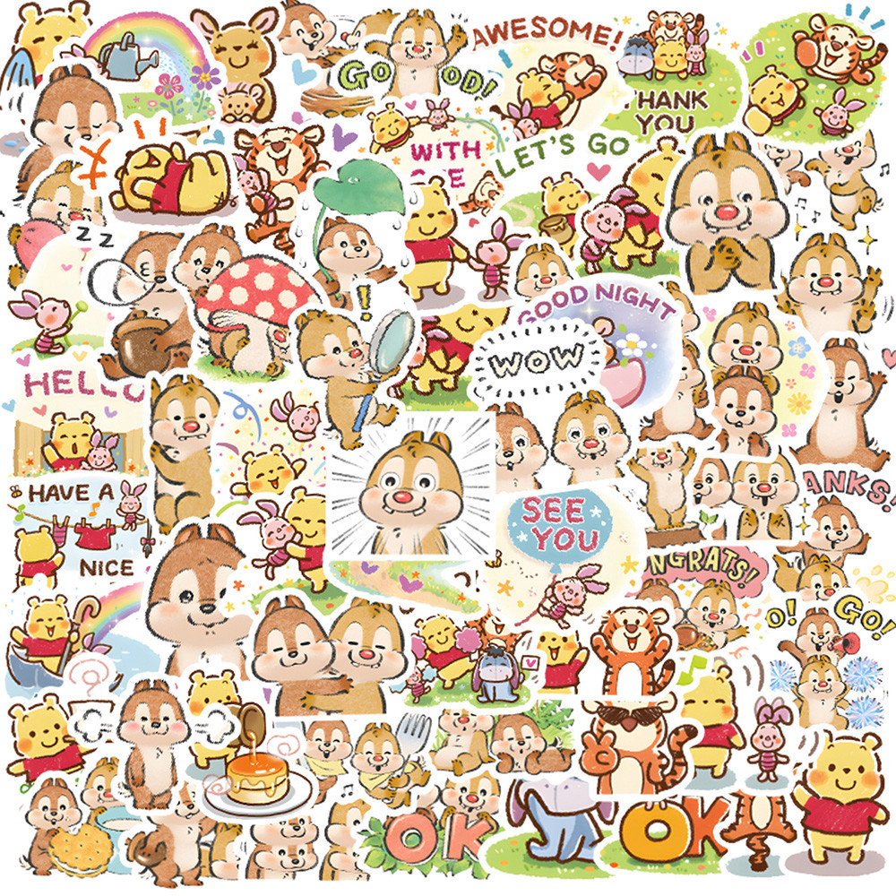 

10/30/62PCS Disney Cartoon Winnie The Pooh Chip 'n' Dale Stickers DIY Phone Guitar Laptop Luggage Skateboard Graffiti Decals Fun