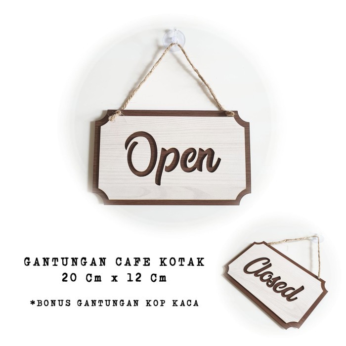 

RZ99 Gantungan Sign Cafe - Open Closed Kotak - Buka Tutup