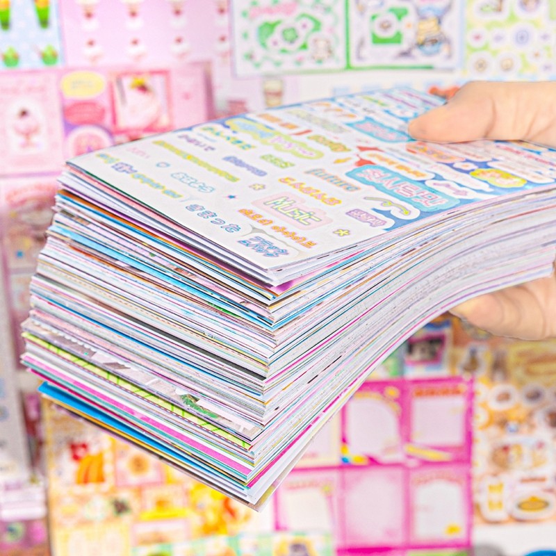 

50Pages Cute Y2K Style Sticker for Scrapbooking Phone Case DIY Journal Collage Sticker Book Kawaii Decoration Sticker Gift