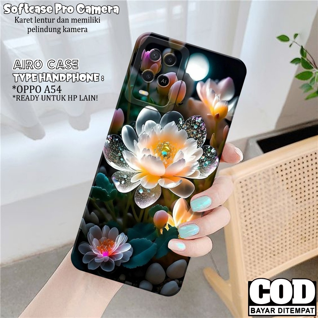 Case Oppo A54 - Softcase Oppo A54 - Fashion Case Bunga - Casing Oppo A54 - Softcase Pro Camera - Tpu