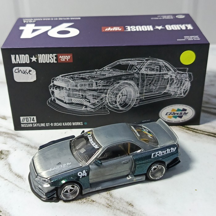 ( CHASE CAR ) MINI GT x KAIDO HOUSE SKYLINE R34 GREDDY