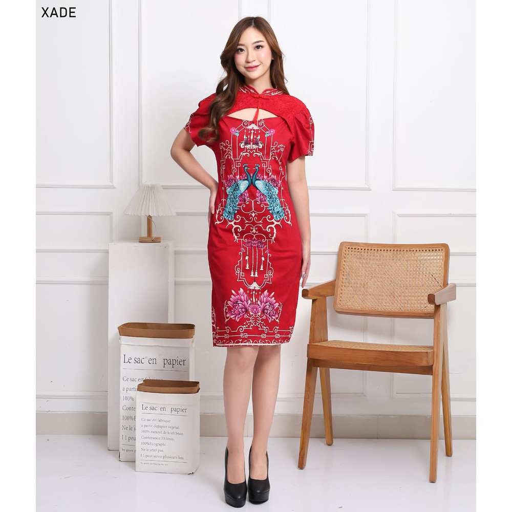 Evercloth Xade Dress Wanita Batik Couple Modern Dress Batik Modern Gaun Pesta Dress Batik Wanita Nat