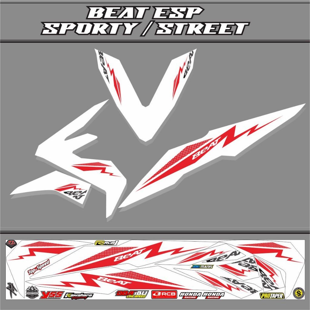 STIKER STRIPING BEAT ESP VARIASI MOTOR HONDA BEAT ESP 2017 / 2019 MOTIF SIMPLE STRIPING STRIPING