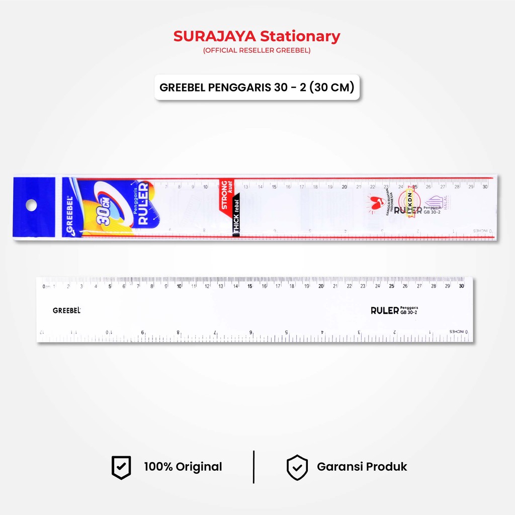 

Penggaris Greebel Transparan Stronger 30cm -30-2 / Ruler / Penggaris Plastik Sekolah