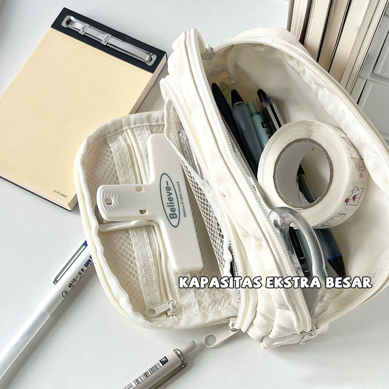 

gk Tempat Pensil Kotak Pensil Pacha Ins Tas pensil gaya sederhana Kapasitas ekstra besar