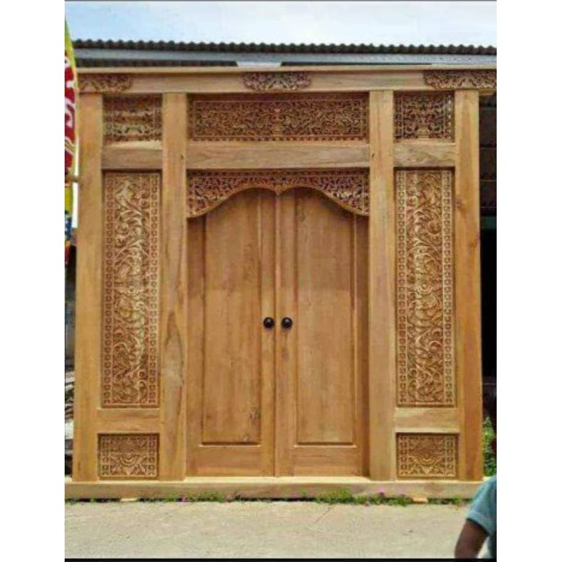 Pintu Kusen Jati Ukir Pintu Gebyok Ukir Minimalis 250 x 250 CM