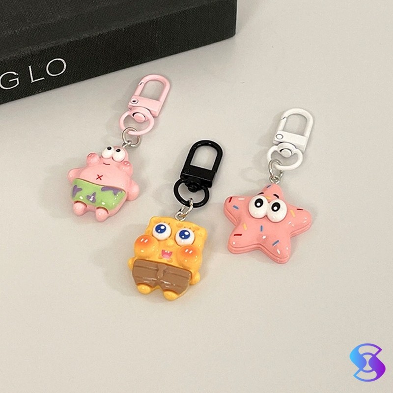 GANTUNGAN KUNCI KARAKTER SPONGEBOB / KEYCHAIN RUBBER SPONGEBOB-Suning Mall