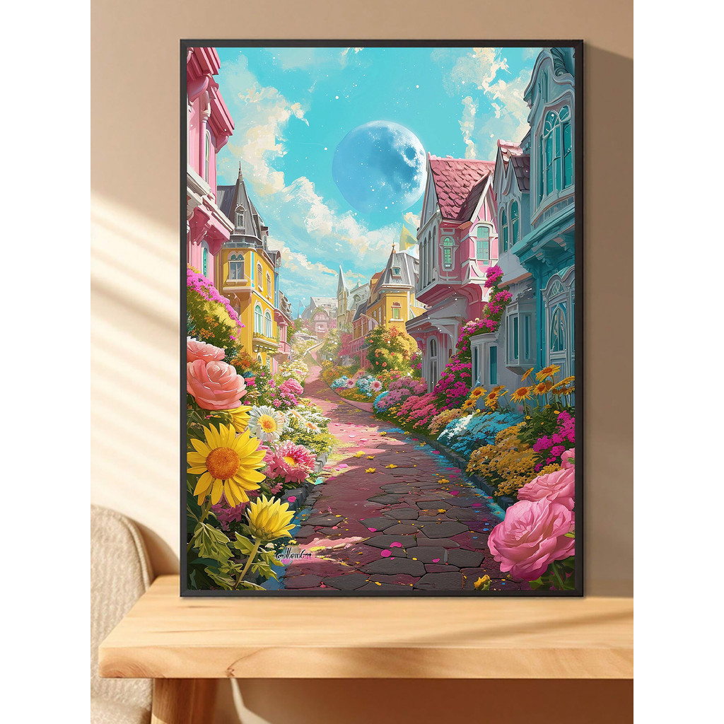 

1 piece Beautiful town DIY diamond painting, DIY diamond painting set accessories, suitable for home living