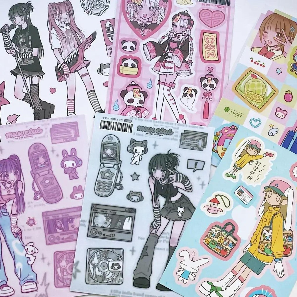 

Angel Sticker Korean Goo Card Sticker Goo Winter Girl Character Sticker Notebook Material