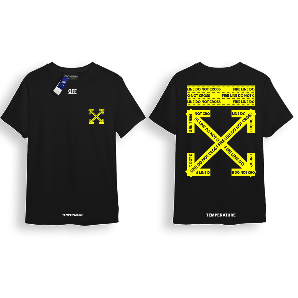 ( CAB ) KAOS VIRAL OFF WHITE Do Not Cross | Fire Line / Police Line / Garis Polisi