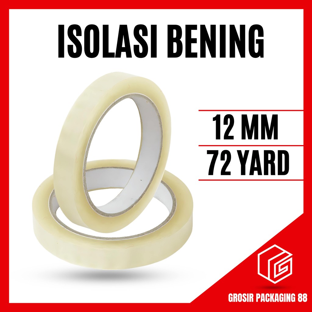 

Lakban Selotip Isolasi Bening ATK Tape 12mm x 72 Yard 0,5 1/2 Inch 72Y Lakban Solatip Isolasi Bening 45micron 1/2 Inch 12mm x 72Yard MURAH