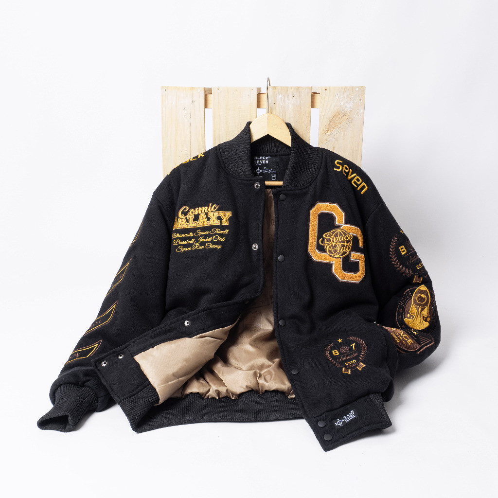 (Exlusive) BABAR STORE | Varsity Jacket | Cosmic Galaxy - Black Gold Edition