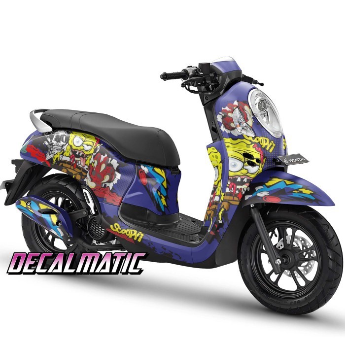 Decal Full Body + Stiker Dashboard Scoopy Semua Tahun Spongebob zombie
