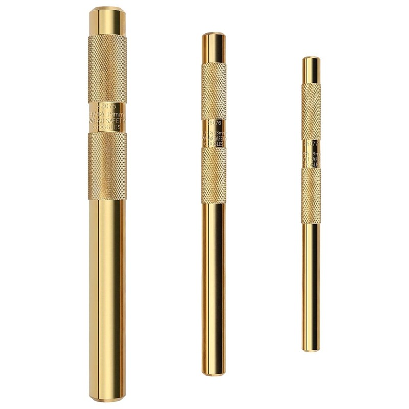 

3Pcs 61360 Knurled Brass Drift Punch Set,Hand Tool Punches Tools 25077 3/4Inch 25076 1/2Inch 25075 3/8Inch Drift Punch