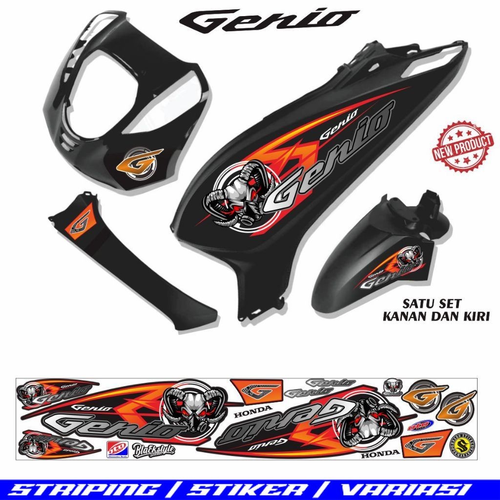 STRIPING STIKER GENIO / STRIPING MOTOR HONDA GENIO TERLARIS STIKER MOTOR