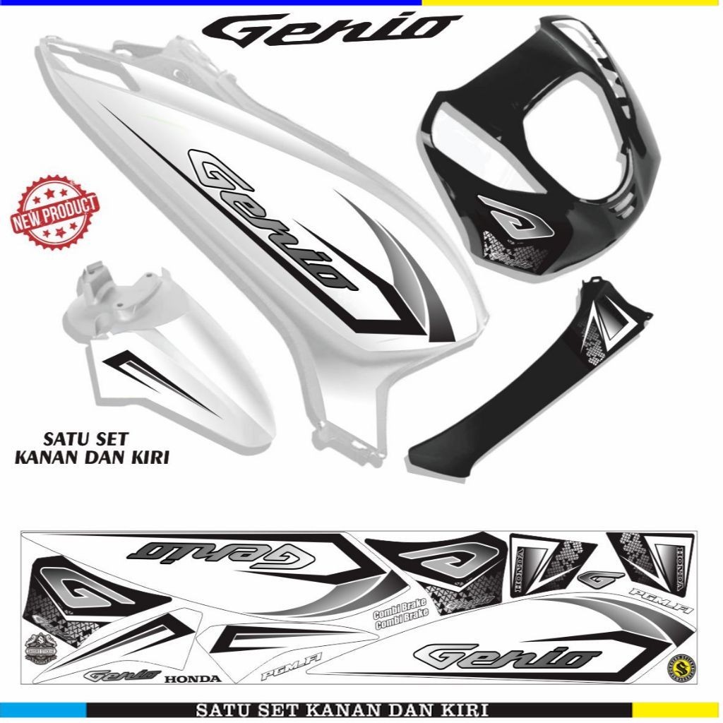 STIKER VARIASI STRIPING MOTOR GENIO MOTIF SIMPLE VARIASI LIS GENIO LIS VARIASI