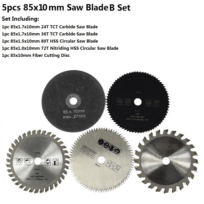 Circular Saw Blade 5pcs 85x15mm 85x10mm Wood Cutting Discs Woodworking Saw Blades For Power Tool