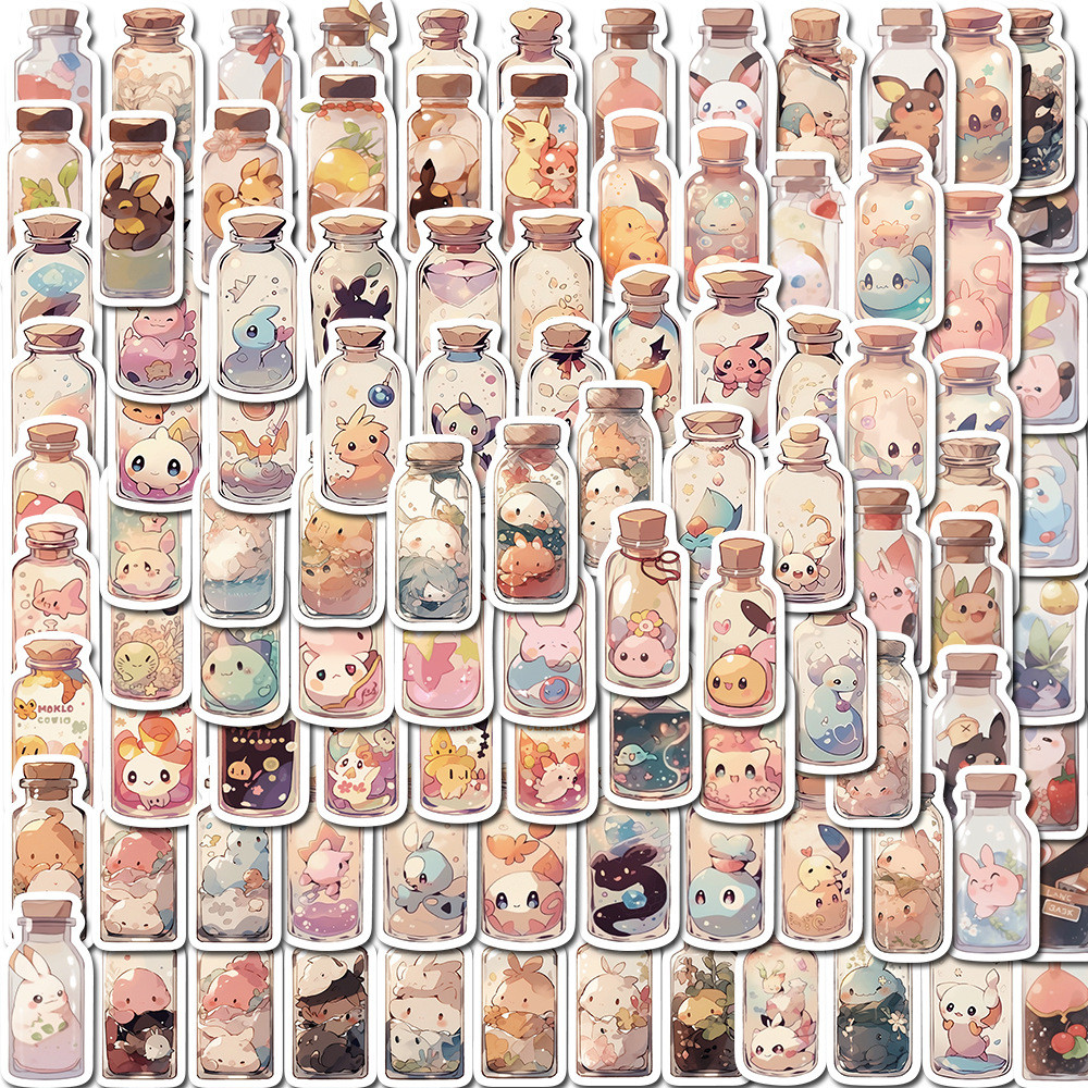 

10/50/100PCS Cute Bottle Creature Anime Stickers Decals Decorative Stationery Scrapbook Notebook Phone Diary Graffiti Sticker