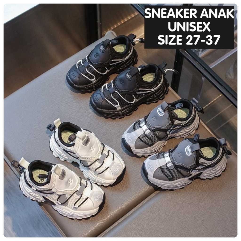 (CC-JKT) SP-  C878 SEPATU SNEAKER ANAK UNISEX DOUBLE TALI SERUT BAHAN RINGAN SIZE 27-37