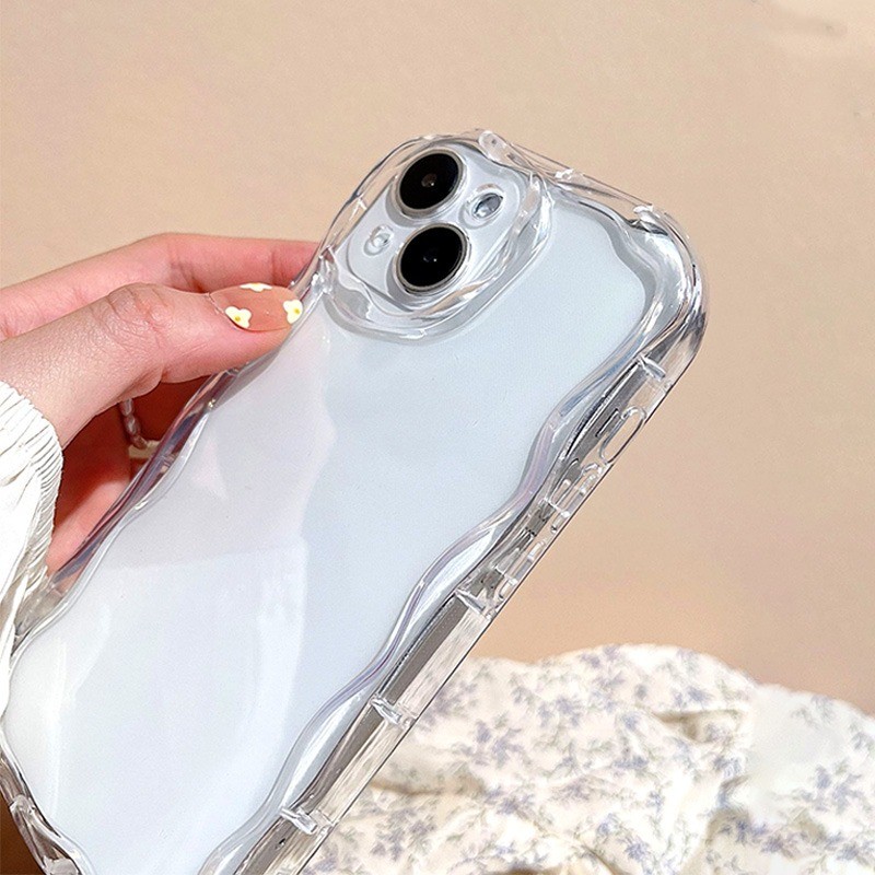 iPhone 11 Murah Cuci Gudang Tepi Bergelombang HP Casing for iPhone 13 11 Pro Max 12 15 16 Pro Max 13