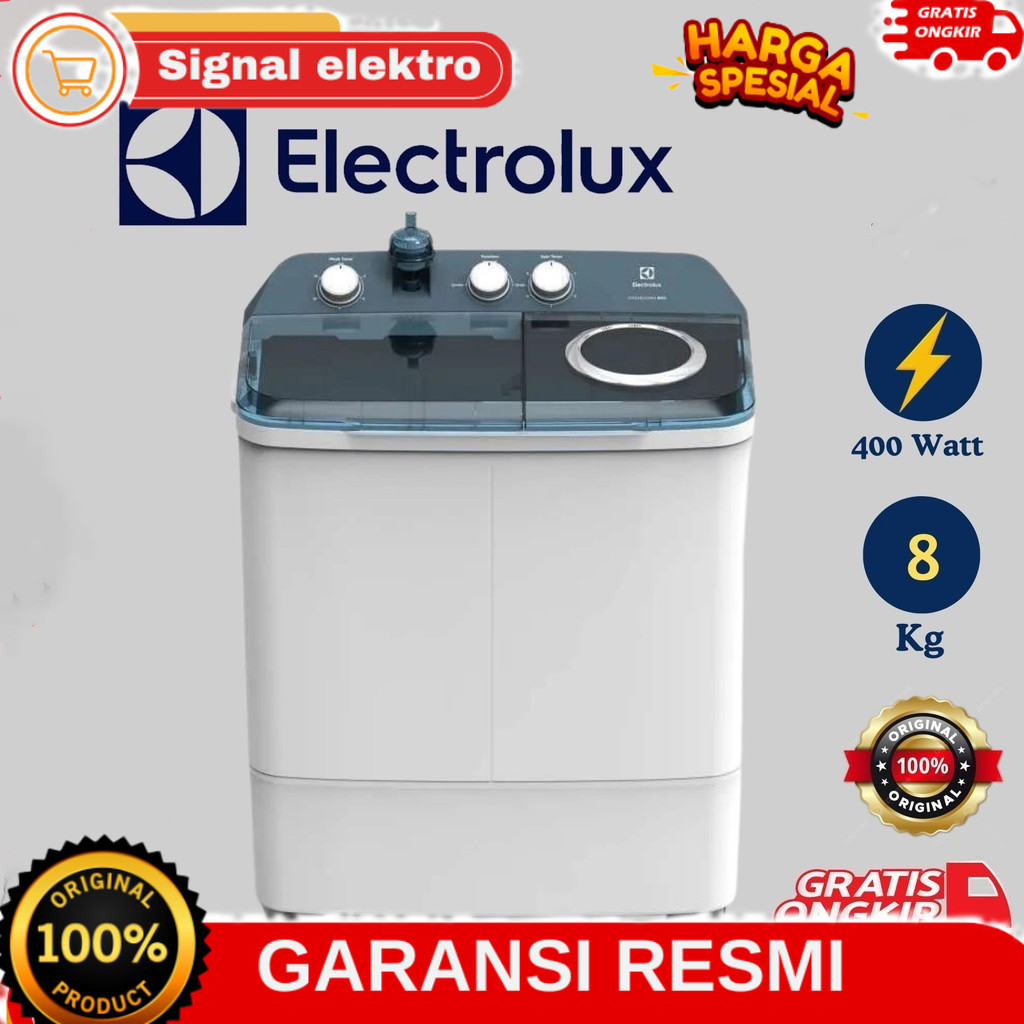 MESIN CUCI ELEKTROLUX / 8 KG / 2 TABUNG / EWS 98262 / FREE ONGKIR BANDAR LAMPUNG