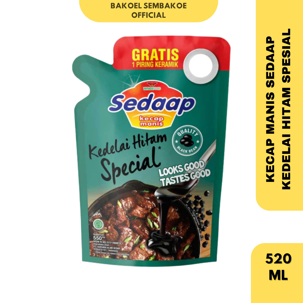 

Sedaap Kecap Manis Kedelai Hitam Spesial Pouch 520ml