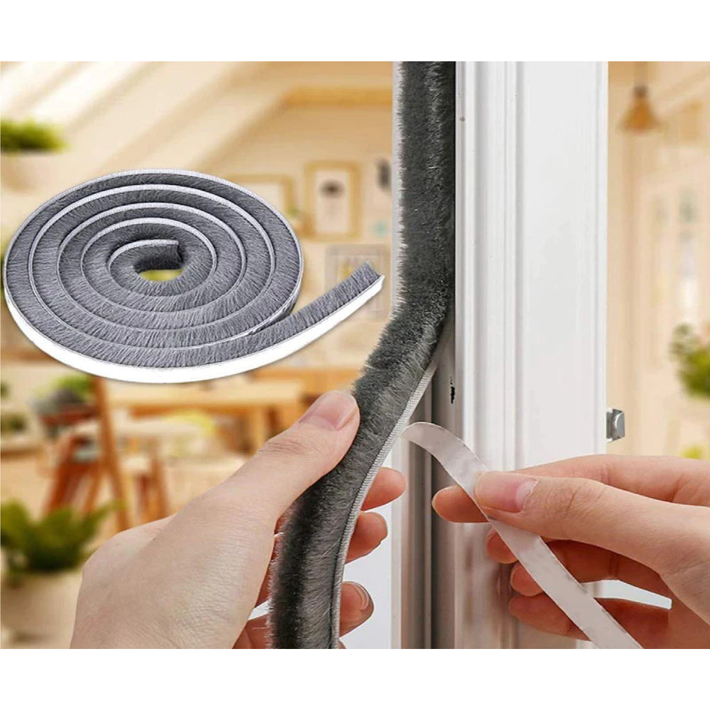 HS - List Strip Penutup Celah Pintu Dan Jendela Bulu Halus | Door Seal Peredam Suara Mohair Double T