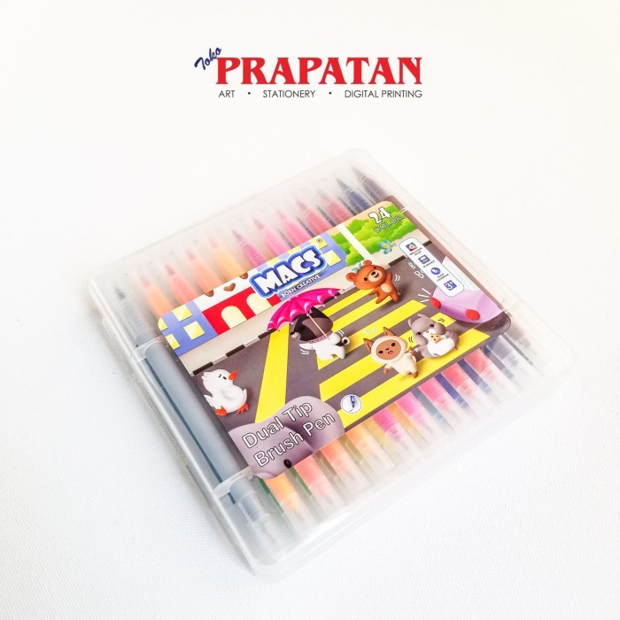 

[New Arrival] Macs Dual Tip Brush Marker Color 24 Warna Spidol
