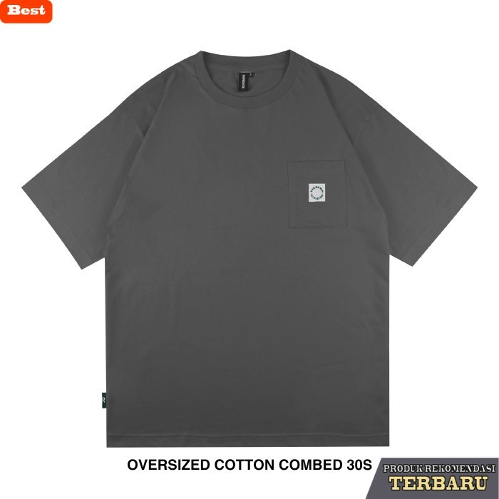 hoodie pria keren Rown Division Kaos Pendek Pocket Hoshi Grey - XL