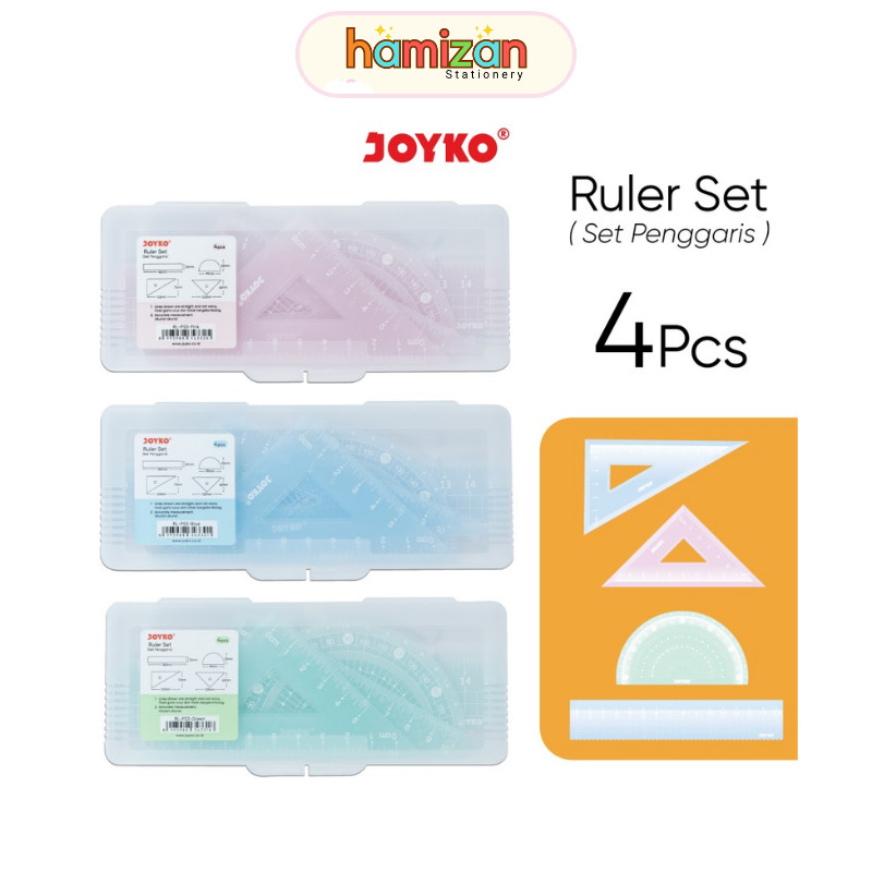 

Penggaris Set / Ruler Set / Garisan Set isi 4 pcs RL-PS3 Joyko Murah Berkualitas
