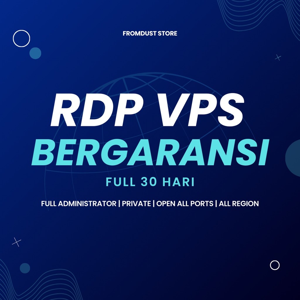 RDP/VPS Bulanan 4vCPU/16GB Full Garansi