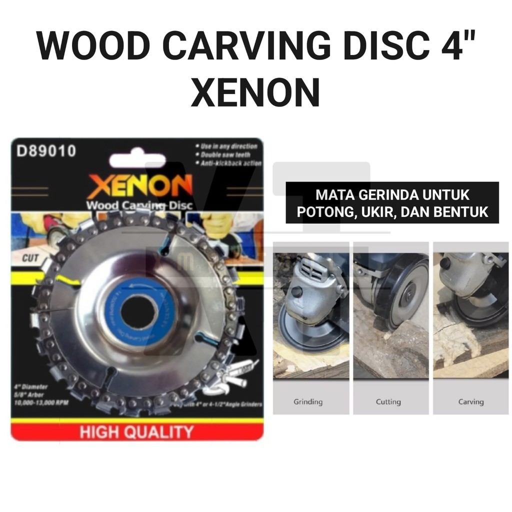 Mata Gergaji Gerinda Ukir Kayu 4 Inchi Xenon / Chain Carving Disc 4" / Mata Gerinda Chainsaw Potong 