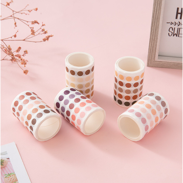 

Ellen Brook 3m Paper Washi Tape Dot Decorative Adhesive Masking Scrapbooking Girl Album Stationery Tape Stationery Photo Diary