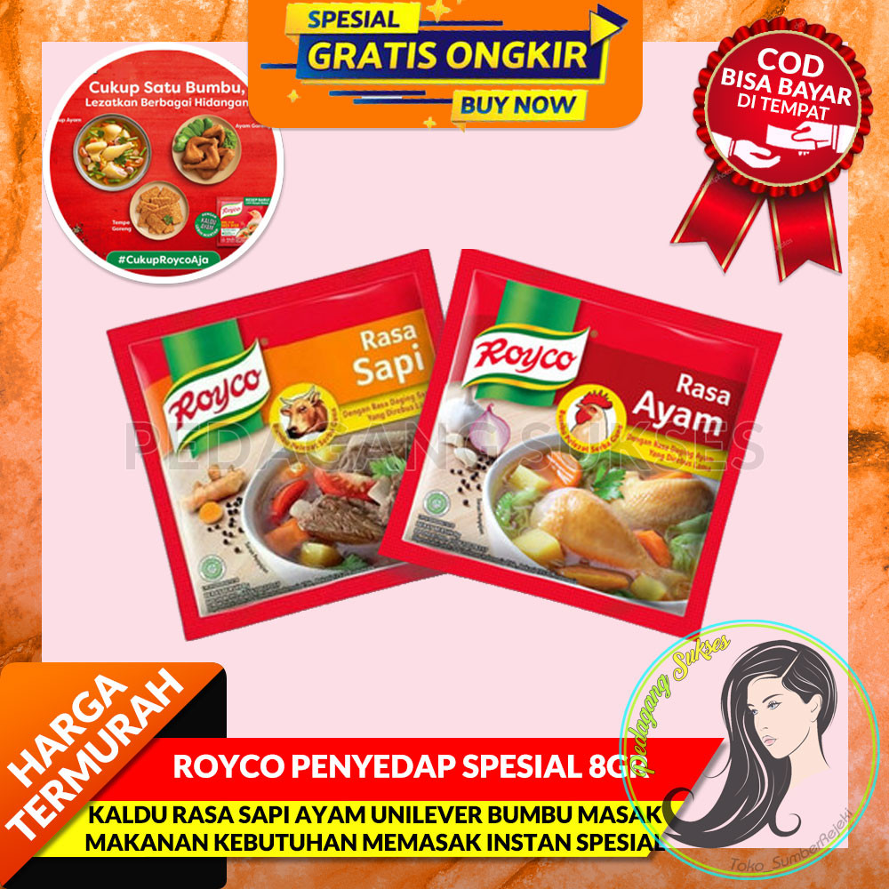 

ROYCO BUMBU PENYEDAP SPESIAL 8GR KALDU RASA SAPI AYAM MASAK SACHET - AYAM & SAPI