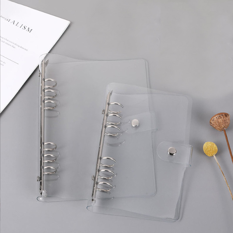

Transparent Color Plastic Clip File FolderA4/A5/A6/Notebook Loose Leaf Ring Binder Planner Agenda School Office Supplies