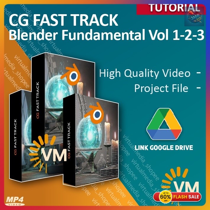 CG FAST TRACK – BLENDER FUNDAMENTALS VOL 1 2 3  | DVD DASAR TUTORIAL MAHIR BELAJAR BLENDER 3D Terbar