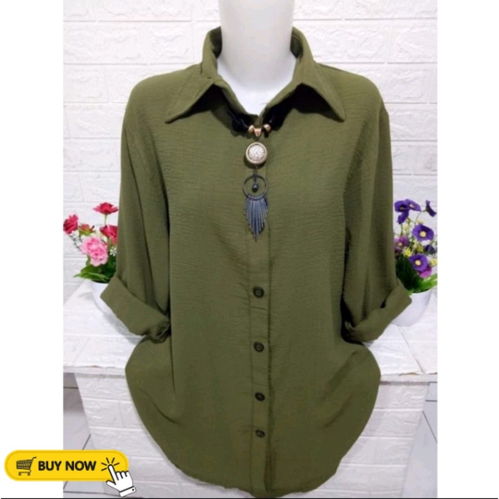 KEMEJA WANITA CRINKLE AIR FLOW PREMIUM TERBARU / ATASAN WANITA KEKINIAN / BAJU WANITA BAHAN CRINKLE 