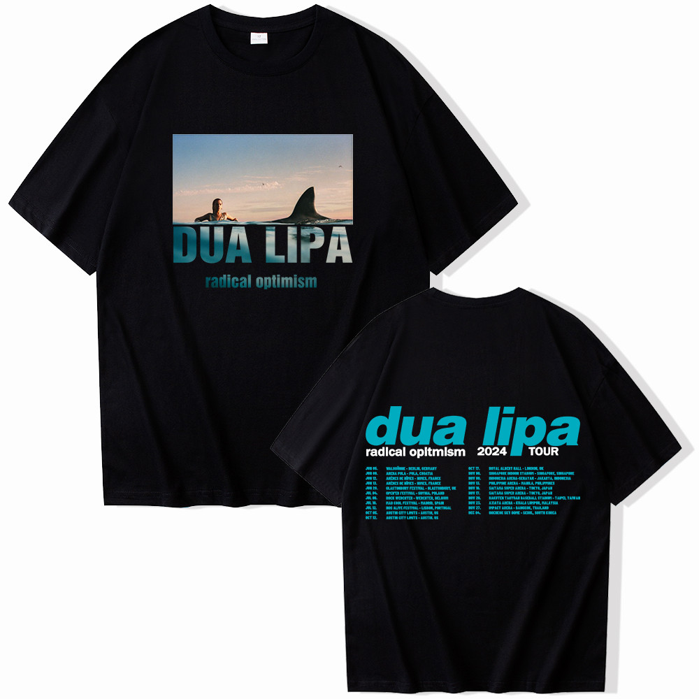 Dua 2024 Lipa Racal Optimism Tour Tshirt ONeck Short Sleeve Shirts Fans Gift