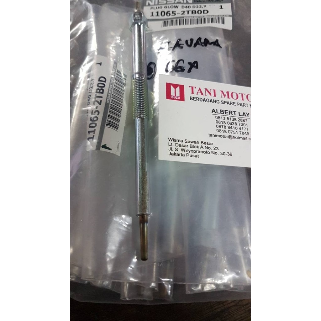 Busi Pemanas Plug Glow Nissan Navara D40 Asli berkualitas