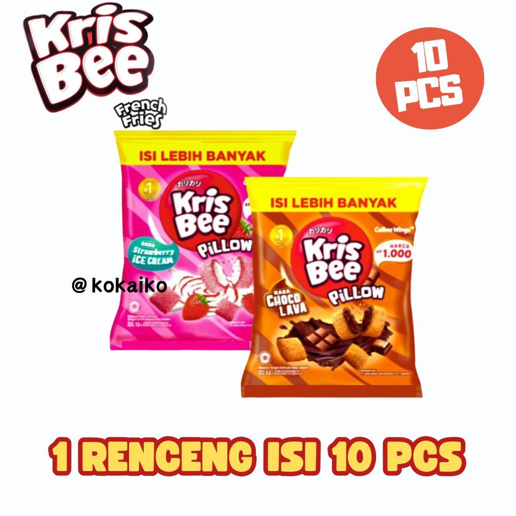 

Krisbee Pillow 12gr | 1 Renceng isi 10 pcs - Cemilan
