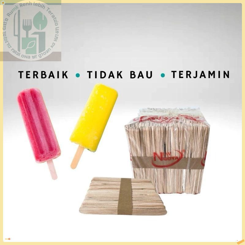 

（500pcs）Stik Es Krim Kayu Premium - Ringan & Kuat, Cocok untuk Usaha Minuman & Kerajinan Tangan Anak (Eco-Friendly)