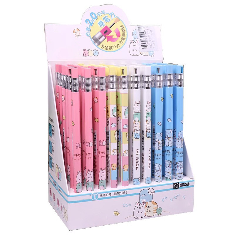 

2.0 Mm Mechanical Pencils Set 4pcs Automatic Pencils with Sharpener Pencil Leads Students School Pens Kawaii Stationery Office