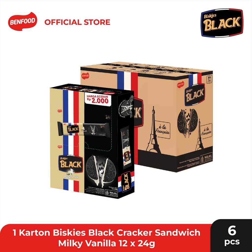 

Biskies Black Cracker Sandwich Vanilla DBX Carton 6x12x24g
