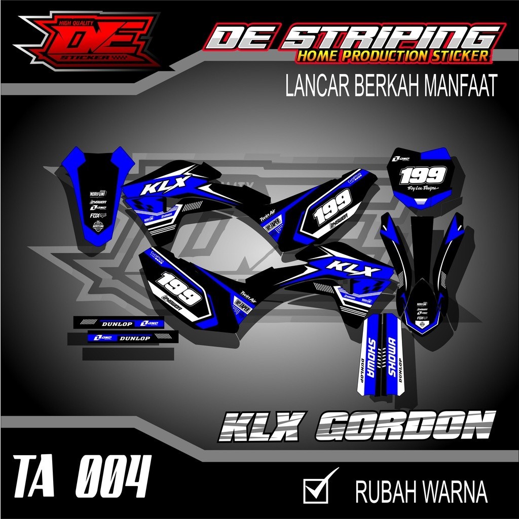 Striping Stiker Motor Klx Gordon Fullbody Stiker Decal Klx Gordon Terlaris